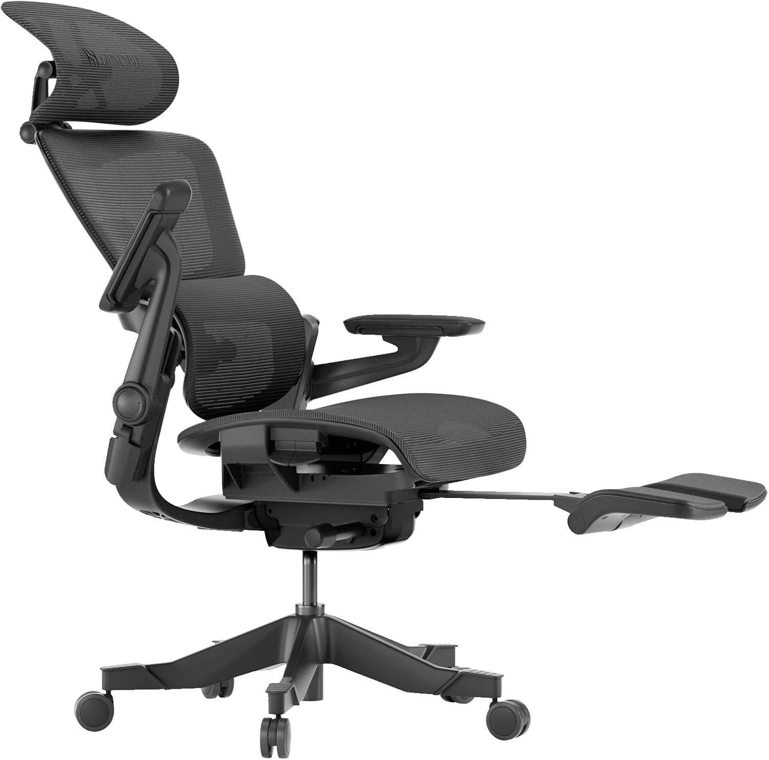 HINOMI H1 Pro V2 Ergonomic Office Chair with Footrest – Home Office Desk Chair with Lumbar Support, Mesh Office Chair with Foot Rest, Comfy Computer Chair with Back Support (Black, Large)